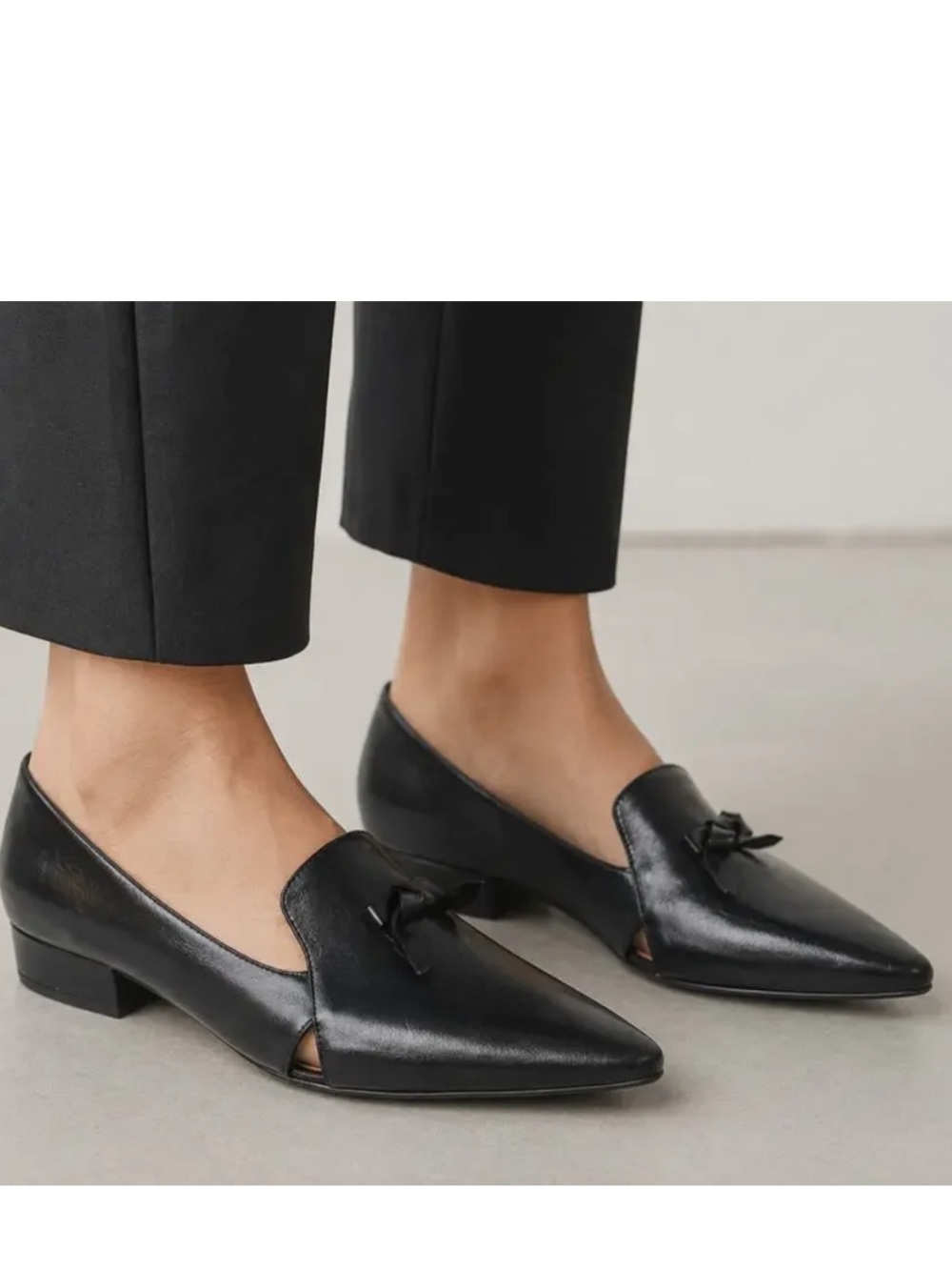 Cole Haan Viola Skimmer Classic Black Pointed-Toe Leather Loafers